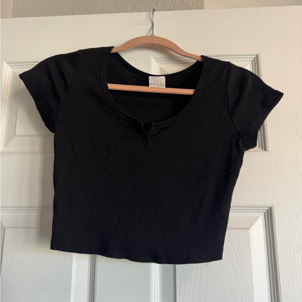 Full Tilt Black Women's Crop Top
